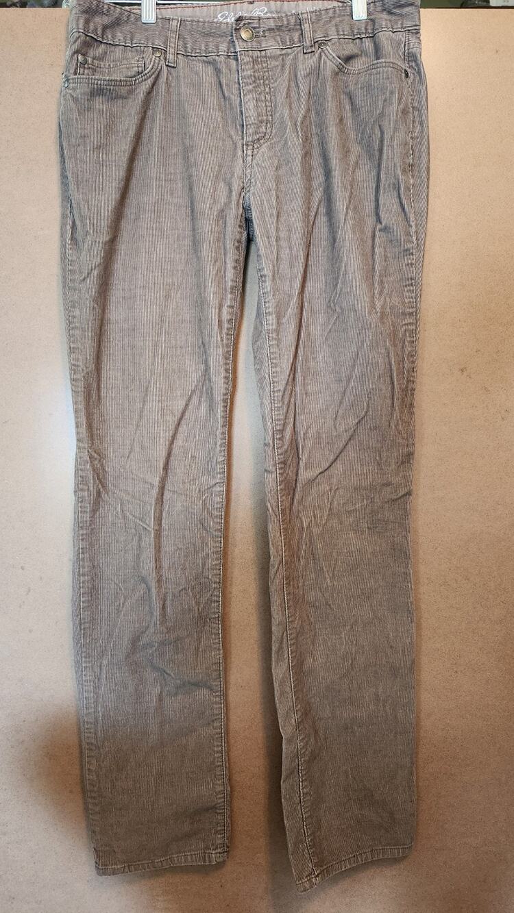 Women's Size 6 Truly Straight Corduroy Pants Brown Pinstripe Cords #661